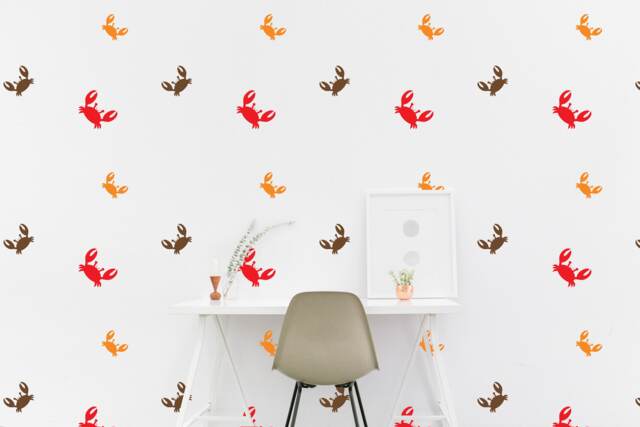 Crab Wall Decal Pattern Nautical Marine Crabs Kids Room Wall Sticker Bedroom, Bar Wallpaper Vinyl Decals Stickers Office Home Decor - image 1