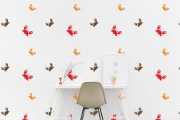 Crab Wall Decal Pattern Nautical Marine Crabs Kids Room Wall Sticker Bedroom, Bar Wallpaper Vinyl Decals Stickers Office Home Decor - thumbnail 1