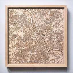 Warsaw Wooden Map - Laser Cut Pinewood Framed Wall Art - thumbnail 1