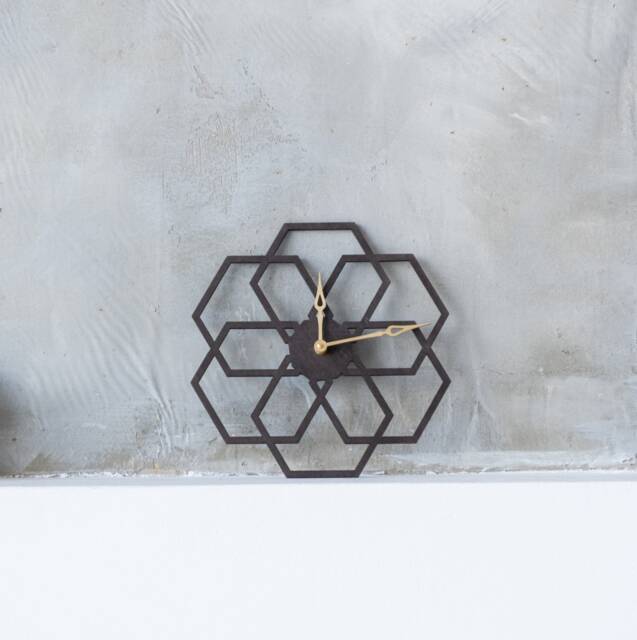 Flower Wall Clock, Floral Geometric Minimalist Modern Wood Mandala Flower Clock - image 1
