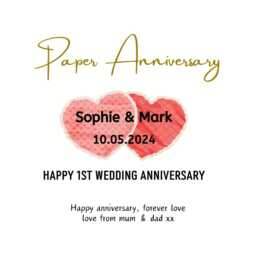 Personalised Paper Anniversary Gift, 1st Wedding Candle, First Gift For Couple - thumbnail 2