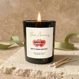Personalised Paper Anniversary Gift, 1st Wedding Candle, First Gift For Couple - thumbnail 3
