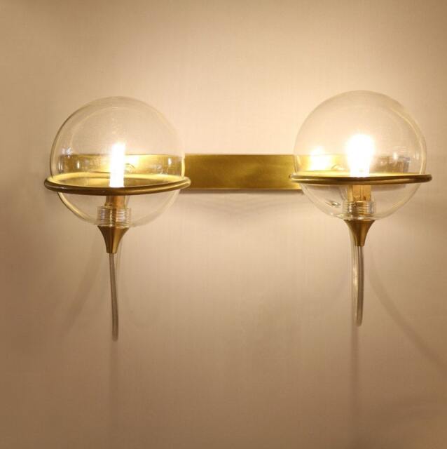 Double Globe Wall Lighting Brass Gold Lamp Vanity Light Fixture, Sconce - Euphoria Model Ranor Design # - image 1
