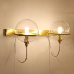 Double Globe Wall Lighting Brass Gold Lamp Vanity Light Fixture, Sconce - Euphoria Model Ranor Design # - thumbnail 2