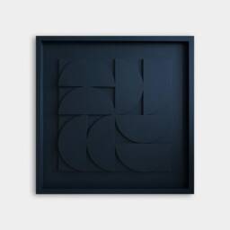 Geometric Relief Wall Sculpture - Mid Century Modern Art - 50x50cm - thumbnail 1