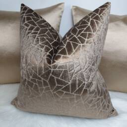 Liana Bronze/Metallic Brown Luxury Cushion Cover Designer Pillow Sham For Sofa, Bed, & Chair New Home Decor Throw