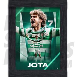 Celtic Fc Jota 24/25 Action Poster - Officially Licensed Product A4/ A3/A2 + Framed Option - thumbnail 1