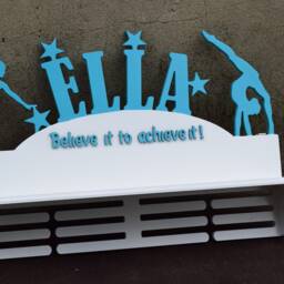 Gymnastics Trophy Shelf Medal Holder Gift For Sport Hanger Customized Personalized Kid Wall Wood Decor Christmas - thumbnail 3