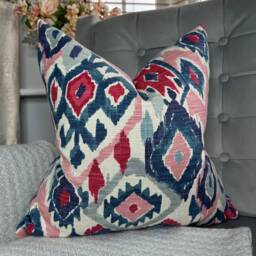 Ikat Style Cushion Cover, Maya John Lewis & Partners Fabric, Soft Teal - Contemporary Look Pillow Cover, Throw Pillow, /Worldwide Shipping - thumbnail 1