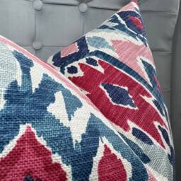 Ikat Style Cushion Cover, Maya John Lewis & Partners Fabric, Soft Teal - Contemporary Look Pillow Cover, Throw Pillow, /Worldwide Shipping - thumbnail 2