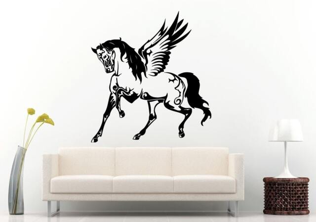Horse With Angel Wings Pegasus Beautiful Gorgeous Graceful Animal Creature Wall Decal Vinyl Sticker Mural Room Decor L654 - image 1