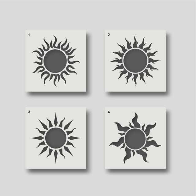 Sun Stencils - Reusable Stencils For Wall Art, Home D??cor, Painting, Craft Supplies. Various Design & Size Options - image 1