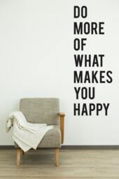 Do More Happy Vinyl Wall Decal - Inspirational Home Decor - thumbnail 1