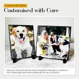 Photo Slate Anniversary Gift, Personalised Stone Frame For Couples - thumbnail 3