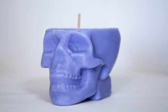 Cute Creepy Skull Candles Unique Scented Medium - Personalised, Funky, Gift Talking Point, Custom Hand Made Colours Soy Wax Vegan - image 1