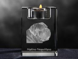 Neapolitan Mastiff, Crystal Candlestick With Dog, Souvenir, Decoration, Limited Edition, Collection - thumbnail 1