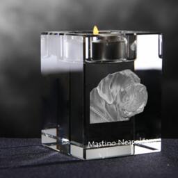 Neapolitan Mastiff, Crystal Candlestick With Dog, Souvenir, Decoration, Limited Edition, Collection - thumbnail 2