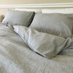 Natural Linen Striped Duvet Cover, Over 15 Stripes To Choose, Bengal Stripe, Ticking Pinstrpie, Bedding, Custom Size - thumbnail 2