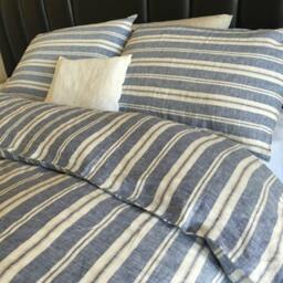 Natural Linen Striped Duvet Cover, Over 15 Stripes To Choose, Bengal Stripe, Ticking Pinstrpie, Bedding, Custom Size - thumbnail 3