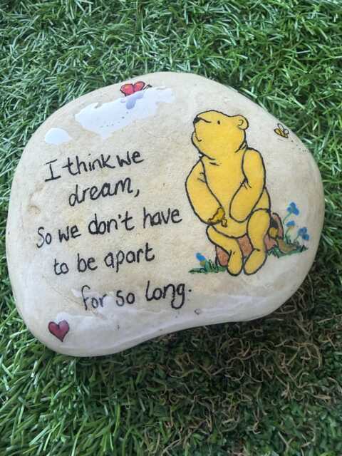 Handmade Winnie The Pooh Quote Stone Missing You Gift Memorial - image 1