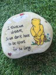 Handmade Winnie The Pooh Quote Stone Missing You Gift Memorial