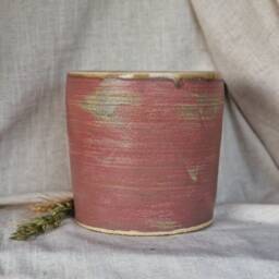 Dark Pink Ceramic Planter, Handmade Glazed Pot, Speckled Plant Large Rose Vessel, Unique British Gift, Handcrafted Pots - thumbnail 4