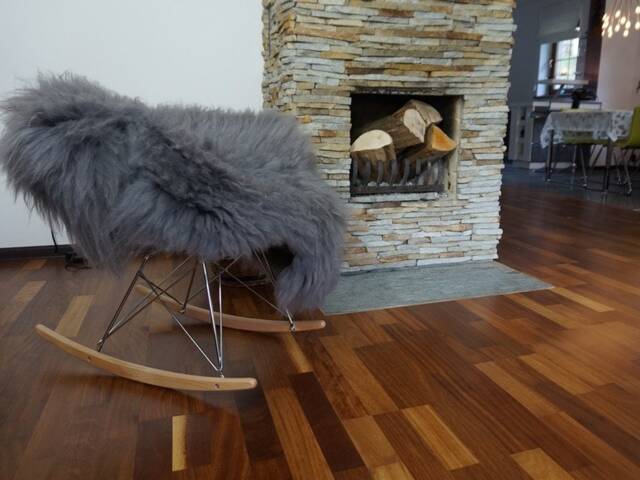Sheepskin Grey Iceandic Throw Genuine Leather Sheep Skin Decorative Rug Grey Comfy, Cozy, Hair Is Very Thick, Shiny - image 1