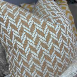 Orange Caramel Chevron Cushion Cover, Decorative Pillow Cover Sofa Throw Pillow, Furnishing Weave Fabric By John Lewis & Partners - thumbnail 2