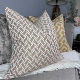 Orange Caramel Chevron Cushion Cover, Decorative Pillow Cover Sofa Throw Pillow, Furnishing Weave Fabric By John Lewis & Partners - thumbnail 1