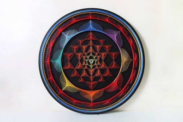 string Art Sri Yantra Sacred Geometry Meditation Wall Art Home Decor D??cor Mandala Zen 3D New Age Spiritual Gift, Yoga