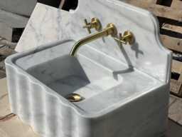 Carrara Marble Sink - Handmade Bathroom Vanity - thumbnail 1