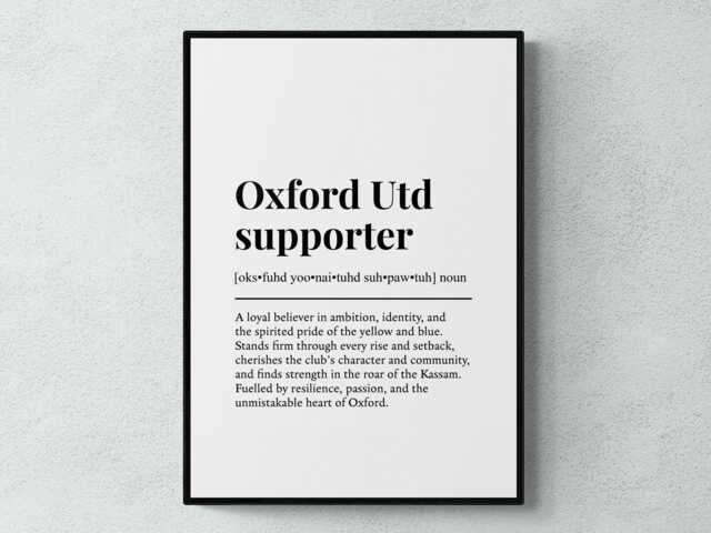 Oxford United Supporter Funny Definition Sport Football Gift Wall Art Print - image 1
