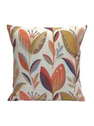 "Fryetts Leon Fabric Burnt Orange Navy Bold Floral Cushion Cover 16"" 18"" 20"" 22"