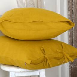 Mustard Natural Linen Pillowcase, Eco Friendly Softened Pillow Case, All Sizes Standard, Sham, Queen, King, Body. Luxury Pure - thumbnail 3