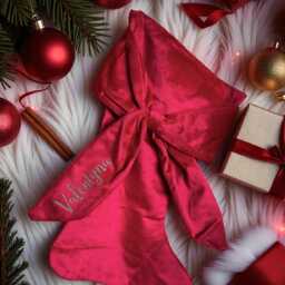 Personalized Velvet Bow Stocking, Christmas Oversized Bow Stocking, Personalized Family Stocking - thumbnail 2