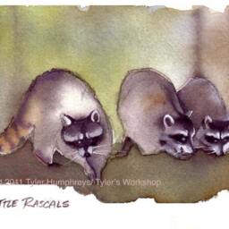 Raccoon Watercolor Painting Print - thumbnail 2