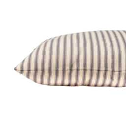 Ivory & Grey Nautical Ticking Extra-Large Cushion. Traditional Marine Stripe Design in Stone & Ivory. 23X23 - thumbnail 2