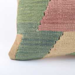Handwoven Kilim Pillow Cover Organic Wool Lumbar Cushion - 16x24 - thumbnail 2