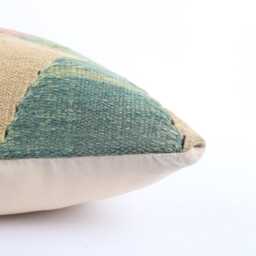 Handwoven Kilim Pillow Cover Organic Wool Lumbar Cushion - 16x24 - thumbnail 4