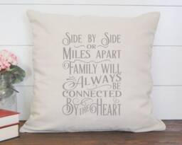 Connected By Heart Throw Pillow Family Gift, Housewarming Decor - thumbnail 1