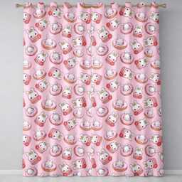 Cute Bunny Donut Dessert Kawaii Blush Background Seamless Pattern Readymade Eyelet Ring Top Thermal 100% Blackout Curtains - thumbnail 2