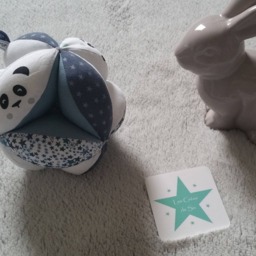 Montessori-style Grasping Ball With Bells in Liberty Adelajda & Panda Motif - Personalizable Your Little One's First Name - thumbnail 3