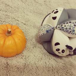 Montessori-style Grasping Ball With Bells in Liberty Adelajda & Panda Motif - Personalizable Your Little One's First Name - thumbnail 2