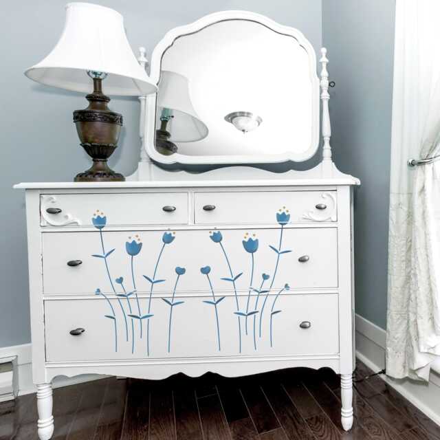 Linnea Spring Flower Stencil - Scandi Style Wall & Furniture Stencils From The Studio. Floral Reusable Stencil For Home Decor. 10584 - image 1