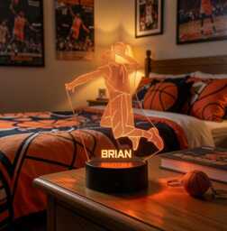 Personalised Basketball Led Night Light Sports Bedroom Decor - thumbnail 1