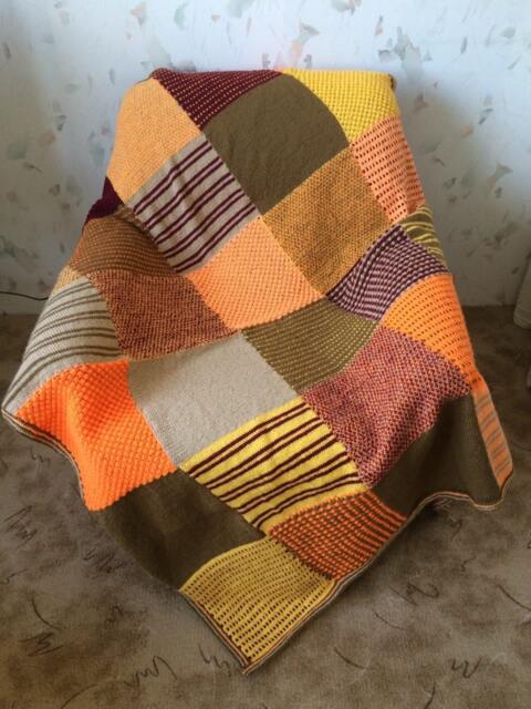 Hand Knitted Afghancolorful Knitting Blanket - image 1
