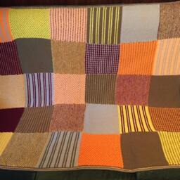 Hand Knitted Afghancolorful Knitting Blanket - thumbnail 2