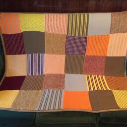 Hand Knitted Afghancolorful Knitting Blanket - thumbnail 3