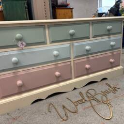 Girls Bedroom Children's Large Double Chest Of Drawers Pastels - thumbnail 2