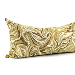 Green & Gold Throw Pillow Cover 12x24 Abstract Upholstery Fabric Pillowcase - thumbnail 1